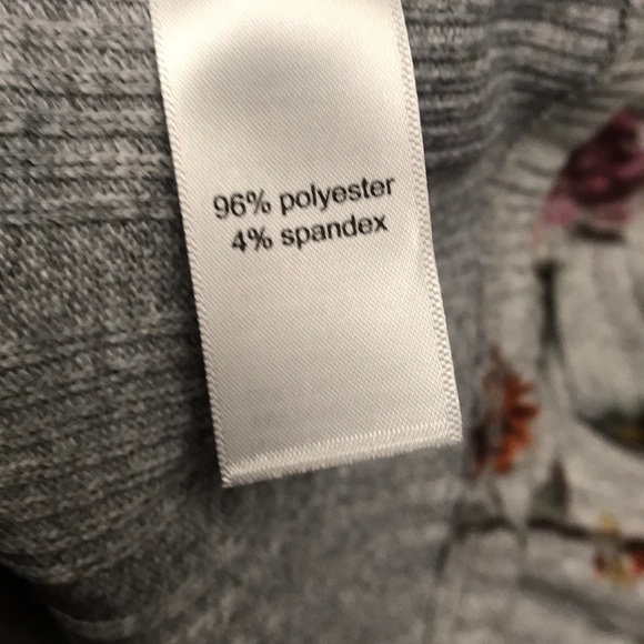 Plus Sz 3X Gray Floral Ribbed Peplum Top - Picture 11 of 11